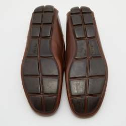 Prada Brown Leather Slip On Loafers Size 43