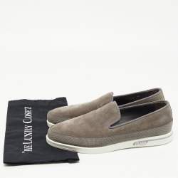 Prada Grey Suede Slip On Loafers Size 41.5