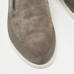 Prada Grey Suede Slip On Loafers Size 41.5