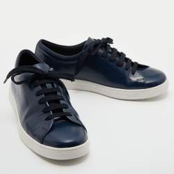 Pre Owned Prada Sport Blue Leather Low Top Sneakers Size 43