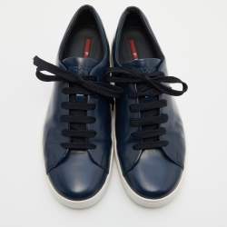 Pre Owned Prada Sport Blue Leather Low Top Sneakers Size 43