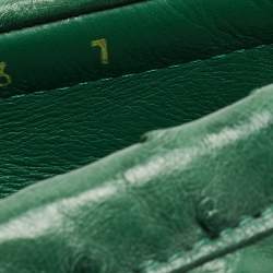 Prada Green Ostrich Leather Slip on Loafers Size 41