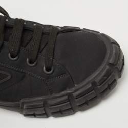 Prada Black Nylon Wheel Cassetta Low Top Sneakers Size 42.5