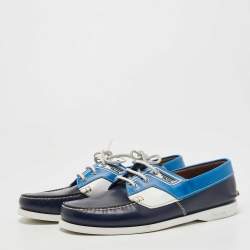 Prada Multicolor Leather Boat Loafers Size 44
