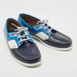 Prada Multicolor Leather Boat Loafers Size 44