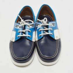 Prada Multicolor Leather Boat Loafers Size 44
