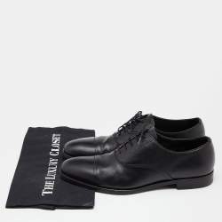 Prada Black Saffiano Leather Lace Up Oxfords Size 40.5