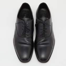 Prada Black Saffiano Leather Lace Up Oxfords Size 40.5