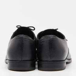 Prada Black Saffiano Leather Lace Up Oxfords Size 40.5