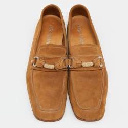 Prada Brown Suede Slip On Loafers Size 40.5