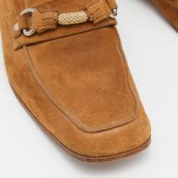 Prada Brown Suede Slip On Loafers Size 40.5
