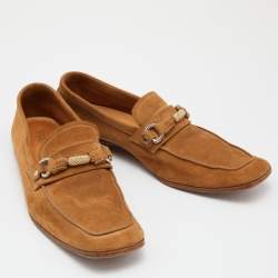 Prada Brown Suede Slip On Loafers Size 40.5