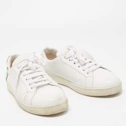 Prada White Leather Low Top Sneakers Size 41