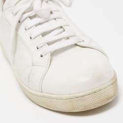 Prada White Leather Low Top Sneakers Size 41