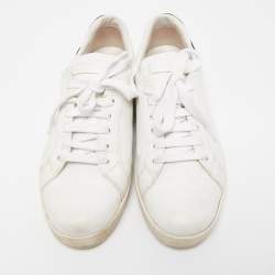 Prada White Leather Low Top Sneakers Size 41