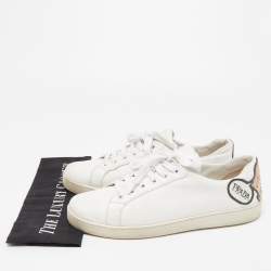 Prada White Leather Low Top Sneakers Size 41