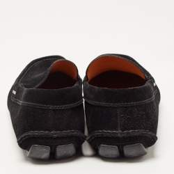 Pre Owned Prada Black Suede Penny Loafers Size 42.5