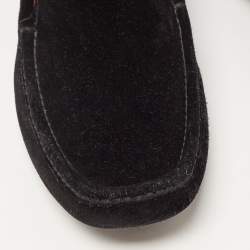 Pre Owned Prada Black Suede Penny Loafers Size 42.5