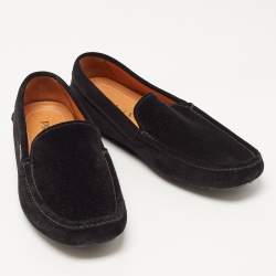 Pre Owned Prada Black Suede Penny Loafers Size 42.5