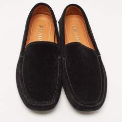 Pre Owned Prada Black Suede Penny Loafers Size 42.5