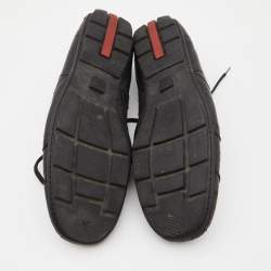 Pre Owned Prada Sports Black Leather Low Top Sneakers Size 43