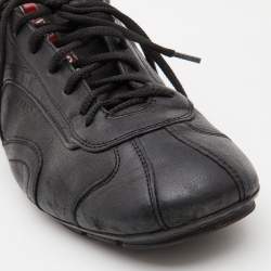 Pre Owned Prada Sports Black Leather Low Top Sneakers Size 43