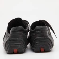 Pre Owned Prada Sports Black Leather Low Top Sneakers Size 43