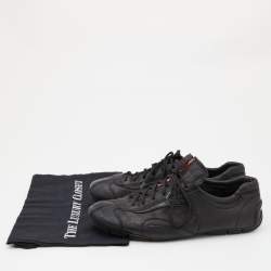 Pre Owned Prada Sports Black Leather Low Top Sneakers Size 43