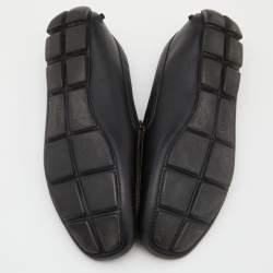 Prada Black/Brown Saffiano Leather Driving Slip On Loafers Size 45