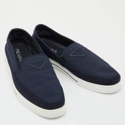 Pre Owned Prada Blue Nylon Sneakers Slip-On Sneakers Size 42