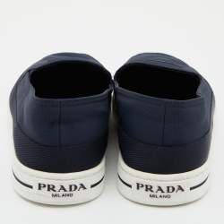 Pre Owned Prada Blue Nylon Sneakers Slip-On Sneakers Size 42
