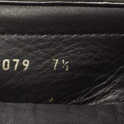 Prada Black Patent Leather Logo Slip On Loafers Size 41.5