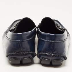 Prada Navy Blue Leather Slip On Loafers Sie 41.5 