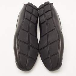 Prada Black Leather Slip On Loafers Size 43.5 