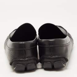 Prada Black Leather Slip On Loafers Size 43.5 