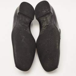 Prada Black Leather Slip On Loafers Size 44