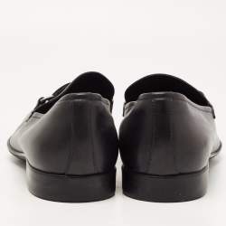 Prada Black Leather Slip On Loafers Size 44