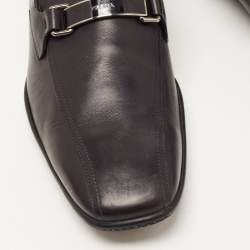 Prada Black Leather Slip On Loafers Size 44