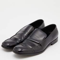 Prada Black Leather Slip on Loafers Size 40