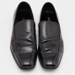 Prada Black Leather Slip on Loafers Size 40