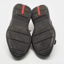 Prada Sports Black Leather and Mesh Low Top Sneakers Size 42