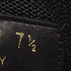 Prada Black Brogue Leather and Mesh Lace Up Oxfords Size 41.5