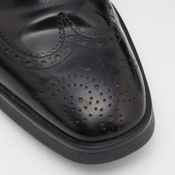 Prada Black Brogue Leather Lace Up Derby Size 42.5