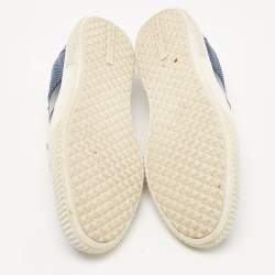 Pre Owned Prada Blue Leather Slip On Sneakers Size 44.5