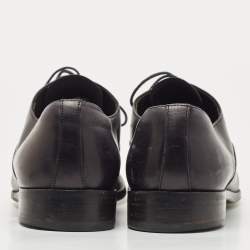 Prada Dark Blue Leather Cap Toe Lace Up Oxford Size 43