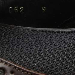 Prada Brown/Black Brogue Leather and Mesh Lace Up Derby Size 43