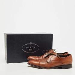 Prada Brown Leather Lace Up Derby Size 42