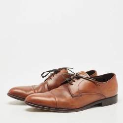 Prada Brown Leather Lace Up Derby Size 42