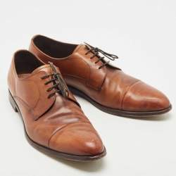 Prada Brown Leather Lace Up Derby Size 42