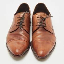 Prada Brown Leather Lace Up Derby Size 42